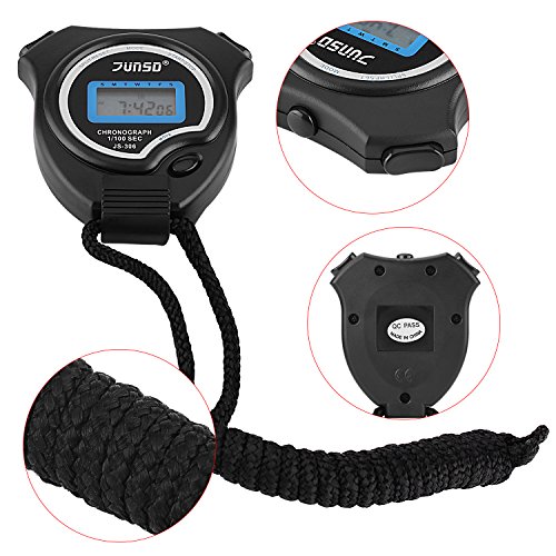 Digitale Stoppuhr Timer Handheld Digital Stoppuhr für Sports Training , Schwarz - 4