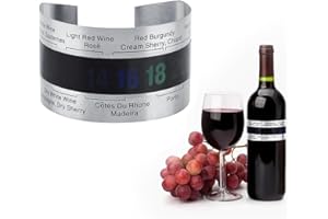 HAPIVIDA Vino Thermomètre à vin, Thermomètre LCD à Vin en Acier Inoxydable, Lecture Instantanée, Bracelet de Bouteille de Bière, Capteur de Température, Manchette de Thermomètre de Température (1Pcs)