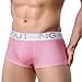 Produktbild Männer Transparent Unterwäsche URSING Herren Boxershorts Kurze Hose Einfarbig Shorts Bulge Pouch Unterhose Baumwolle Retropants Badehose Klassische Briefs Volltonfarbe Unterhosen (M, Rot)
