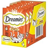 Dreamies Katzensnacks Klassiker / Katzenleckerli mit wertvollen Vitaminen und Mineralstoffen / Huhn / 6 x 60g