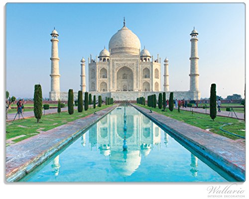 Stilvolle Glasunterlage / Schneidebrett aus Glas, Taj Mahal - Mausoleum in Indien, Größe 30 x 40 cm, kratzfest, aus Sicherheitsglas