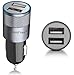 Produktbild Car Charger, wirelessfinesttm, Dual Port 3.1 A USB Car Charger Adapter For Apple Iphone 6/6 Plus/5s/5 C/5/4S/4, Apple iPad 4/3/2/Mini/Air/2, Apple iPod, Samsung Galaxy S6/S5/S4/S3/Tab 4, Motorola, HTC Phone and Other USB Powered Devices (Black), [UK Import]