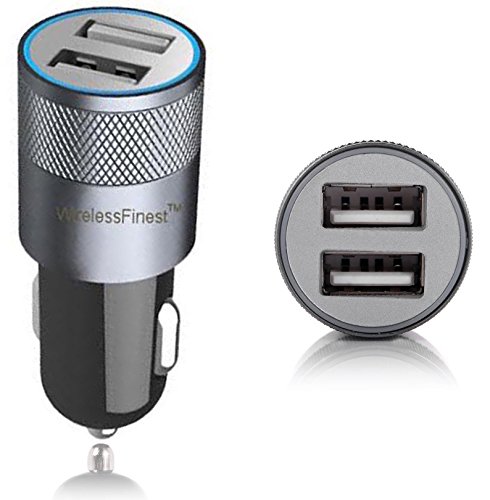 Car-Charger-WirelessFinest-Dual-Port-31A-USB-Car-Charger-Adapter-for-Apple-iPhone-66-Plus5s5c54s4-Apple-iPad-432MiniAir2-Apple-iPod-Samsung-Galaxy-S6S5S4S3Tab-4-Motorola-HTC-Phone-and-other-USB-powere