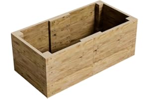 GRO GARDEN PRODUCTS Conka Garden - Wooden Raised Bed Kit - Large Garden Planters for Vegetables, Herbs, Flowers – Start Growing Plants Earlier & Better - Durable & Resistant FSC Treated Timber 60cm L x 120cm W x 46cm H