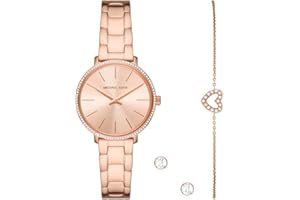 Michael Kors Pyper Reloj para Mujer, Movimiento de Cuarzo con Correa de Acero Inoxidable o Piel