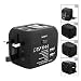 Produktbild Duomishu Reiseadapter Reisestecker 2 Polig 3-Polig USB 4 Fach Reise Adapter weltweiter Einsatz doppel USB Anschlüsse am Ladegerät Reisestecker Steckdosenadapter universell einsetzbar in 150 Ländern USA UK EU AU usw.