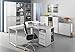 Produktbild Komplettes Arbeitszimmer - Büromöbel Komplett Set Modell 2017 MAJA SET+ in Platingrau / Weißglas (SET 9)