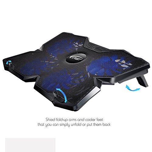 Cooling Pad 17 Zoll Gaming Laptop Kühler Notebook Ständer Kühlpad mit USB Port und 4 LED Lüftern Kühlpad Kühlmatte für Macbook Game Laptop Notebook Einstellbar - 3