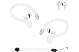 umvowuxa Anti-Lost Ear Hook for AirPods 4/AirPods Pro 2/AirPods Pro/AirPods 3,Anti-Slip Sports Accessories Ear Hooks,for AirPods Accessories Lanyard(White)