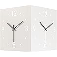 Ricjurzzty Corner Wall Clocks with LED Sensor Light,12inch Decorative Double-Sided Clock, Silent Wall Clock Square Creative Wall Clock on Both Sides for Home and Office