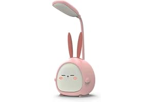 Neioaas Mini Bunny Night Light, Portable LED Table Light, Cute Rabbit Foldable USB Rechargeable Reading Light Bedroom Children's Bedside Study (Pink Rabbit)
