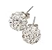 Hosaire 1 Pair 8mm Earrings Fashion Elegant Women Girls Jewelry Diamond Ball Earrings Stud Clip For Holiday New Years Gifts(Silver)