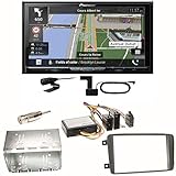 Inklusive Radioblende, CAN-Bus-/Lenkradfernbedienungsadapter und Antennenadapter.