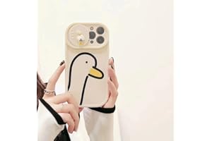 JIUWANG Kremowe Etui do iPhone 11 Pro Max Kaczki z Ochrona Obiektywu, Miękki TPU Odporny na Wstrząsy, Cover iPhone 11ProMax Case Anime Design 3D Duck Cute Kawaii dla Kobiet Dziewcząt