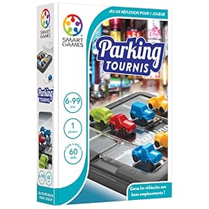 SmartGames – Parking Tournis – Juego de reflexión – Aparcar vehículos en Las Buenas ubicaciones – 60 desafíos de Diferentes Niveles – 1 Jugador – a Partir de 7 años