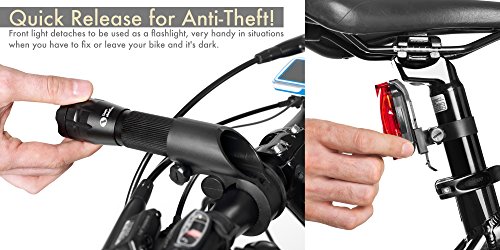 Fahrradlampen Set – Superhelle LED-Lampen fürs Fahrrad – Einfach zu montierende Vorder- und Rücklampe mit Schnellverschluss-System – Beste Front- und Rückbeleuchtung – Passend für alle Räder (200 Lumen) (200 Lumen) - 4