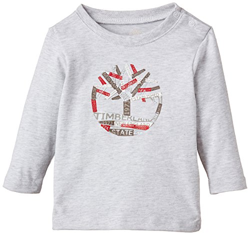 Timberland Baby-Boys T95756 Long Sleeve Polo T-Shirt, Grey (Gris Clair Chine), 12-18 Months (Manufacturer Size:18 Months)