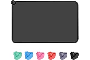 MOACC Dog Food Mat, Silicone Pet Feeding Mat, Non Slip & Waterproof Bowl Mat for Dog and Cat, 47 x 30 cm, Black