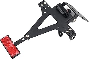 CONBLOM LED-Licht Motorrad Kennzeichenhalter Nummernschildhalter Für Universal Für YZF R1 R3 R6 R15 R25 Fz6 Mt-07 Mt 07
