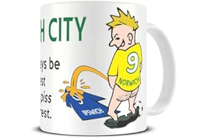 SHAW T-SHIRTS Wee On The Rival's Shirt | Football Fan Rivalry Mugs | Great Funny Gift for a Football Supporter Present Coffee Tea Mug Cup (Norwich City V Ipswich Town) WE19