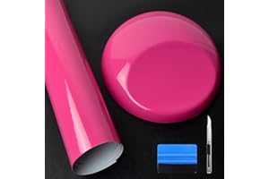 NewL Bolla autoadesiva, autoadesiva, in vinile, per uso automobilistico, colore: rosso rosa