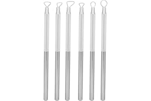 PUSOKEI 6Pcs/Set Carving Scraper - Ceramic Detail Tools, Aluminium Alloy Engraving Carving, Scraper Clay Pottery Sculpting Tool Set