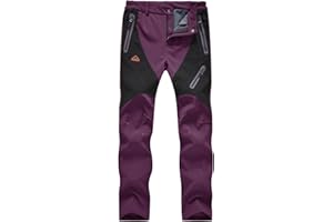 donhobo Damen Hosen Fleece Gefüttert Winterhose Winddicht Warm Verdickte Softshellhose Wasserabweisend Outdoor Wanderhose Funktionshose