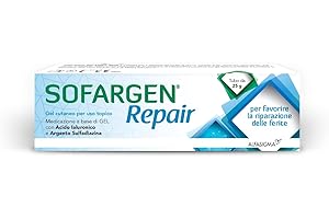 Sofargen Repair, Gel Cutaneo con Acido Ialuronico e Argento Sulfadiazina, Indicato Trattamento Locale di Lesioni Cutanee Quali Abrasioni, Escoriazioni, Tagli, Ferite, Scottature, 25 ml