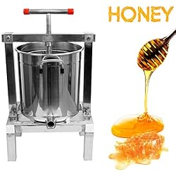 Bespick 10 L Extracteur De Miel Manuel, Pressoir A Miel Séparateur Miel Manuel en Acier Inoxydable Honey Press Extractor Presse à Fruit pour Ferme etc