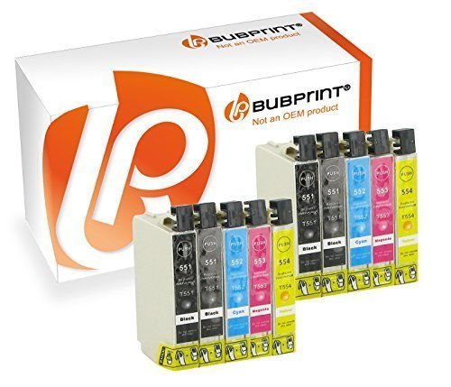 Preisvergleich Produktbild Bubprint 10 Druckerpatronen kompatibel für Epson T0551 - T0554