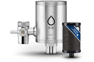 Alb Filter® Duo Active Trinkwasserfilter | Armatur Anschluss | Filtert Schadstoffe, Chlor, Blei, Pestizide, Mikroplastik | Set mit Gehäuse und Kartusche | Made in Germany Edelstahl Natur