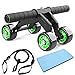 Produktbild JuguHoovi AB Roller Bauchtrainer, Abdominal Roller Ab-Wheel Bauchmuskeltrainer,4 Rad Kraftrad Fitness Set für Zuhause, Herren und Damen
