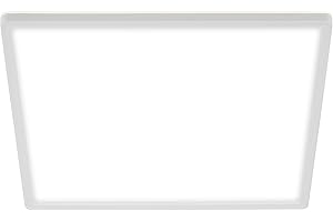 BRILONER - Lampada da soffitto LED a luce indiretta, piatta, colore luce bianca neutra, lampada, plafoniera, pannello LED, lampada da cucina,18W, 2.400lm, 4.000K, 29,3x29,3x2,8 cm, bianco