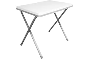 Milestone Camping 28000 Folding Camping Table/Lightweight & Portable/Anti-Slip Feet & Wipe Clean Top Surface/Great For Caravans, Picnics, Camping & Fishing Trips, White