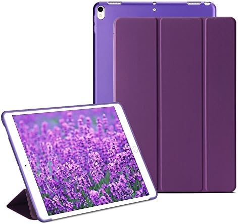 iPad Pro 10.5 Case, iMucc Smart Case Cover + Matte Shell Soft TPU Back For the New Apple iPad Pro 10.5 Inch 2017 Model Built-in Magnet Stand with Smart Cover Auto Wake/Sleep (Purple)