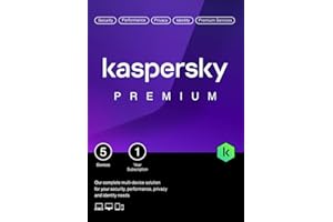 Kaspersky Premium Total Security 2025 | 5 Devices | 1 Year | Anti-Phishing and Firewall | Unlimited VPN | Password Manager | Parental Controls | 24/7 Support | PC/Mac/Mobile | Activation Code by Post
