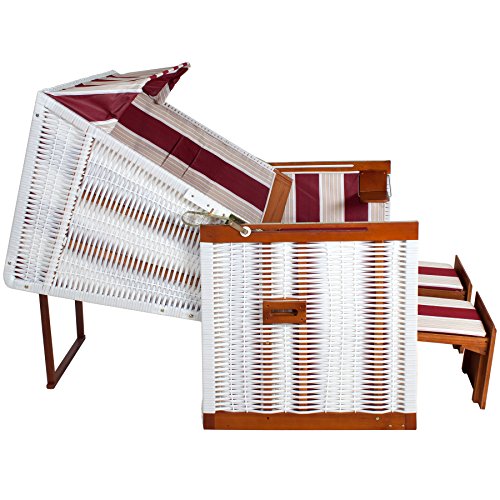 TecTake® Zweisitzer Strandkorb + Premium Schutzhülle + 2 extra Kissen + versandkostenfrei (innerhalb von Deutschland) - 5