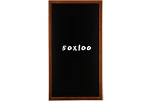 POSTERGALERIA Tableau noir 50x100 cm - avec cadre en bois marron - pour écrire à la craie, à suspendre ou à appuyer verticalement/horizontalement, pour les enfants, pour la cuisine, le bureau