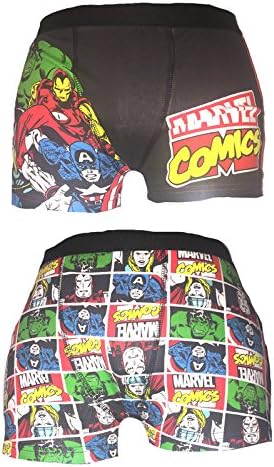 MENS 2 Pack CHARACTER NOVELTY MARVEL AVENGERS TRUNKS (Marvel Square and Assemble M)