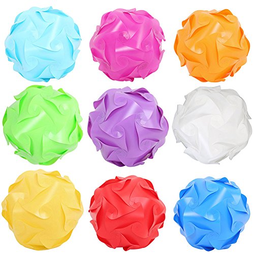 Original DIY Lampenschirm Puzzle Schatten Kugel Dekoration Festival Moderne PR Pendelleuchte 30pcs Set Durchmesser 30 cm (orange) - 3