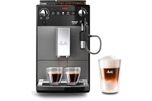 Melitta Avanza F270-100 Mystic Titan - Cafetera superautomática compacta con molinillo silencioso, máquina de café con capuchinador easy, depósitos XL, modo doble taza y limpieza automática, 1,5 L