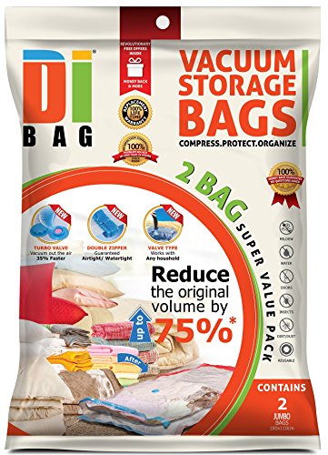 DIBAG ® 2er Set-Vacuum komprimierte Speicherung platzsparend Beutel 180 x 110 cm, für Kleidung, Bettdecken, Bettwäsche, Kissen, Vorhänge und vieles mehr. Verbesserte Version 2016 .