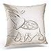 Produktbild rongxincailiaoke kissenbezüge White Running Hand Drawn Sketch with Elephant Side African Decorative Pillow Case Home Decor Square 18x18 inches Pillowcase