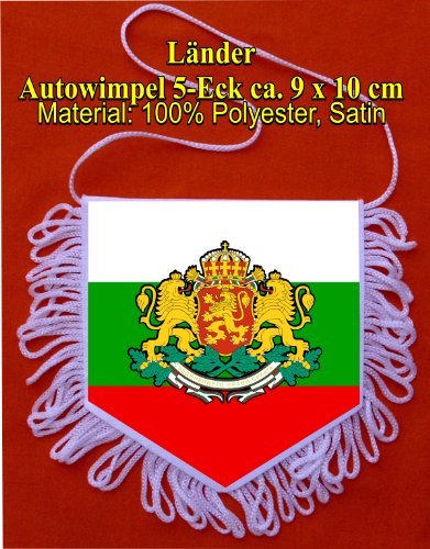 Preisvergleich Produktbild Wimpel Bulgarien, Autowimpel, 5 Eck 9x10cm