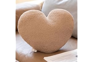 CHAMPRACER Herzkissen, Herz Kissen Kinderzimmer Decor, Kuschelkissen Kinder Herzform Dekokissen Kopfkissen Kissen Zierkissen für Wohnzimmer Sofa Kind Schlafzimmer Bett (Braunes Herz,40 cm)