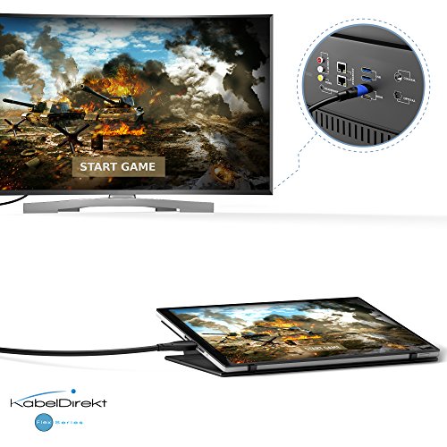 KabelDirekt 5m Micro HDMI Kabel / kompatibel mit HDMI 2.0a/b, 2.0, 1.4a (Ultra HD, 4K, 3D, Full HD, 1080p, HDR, ARC, Highspeed mit Ethernet) – FLEX Series - 4