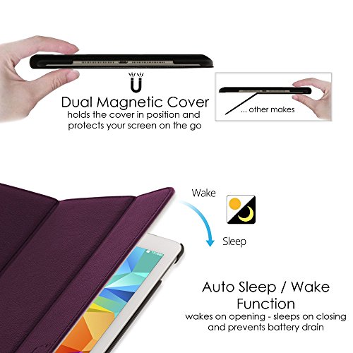 ForeFront Cases® Neue Leder Hülle / Tasche / Case / Cover für Samsung Galaxy Tab S 8.4 T700 – Rundum-Geräteschutz und intelligente Auto-Sleep-Wake-Funktion mit 3-JAHRES-GARANTIE VON FOREFRONT CASES – inkl. Eingabestift und Displayschutz - 5