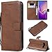 Produktbild Galaxy S10 Hülle, Leder Tasche Handyhülle Flip Wallet Schutzhülle für Samsung Galaxy S10 mit Ständer und Kartenfächer/Magnetverschluss#R (Brown)