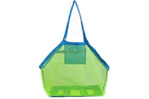 CUHZA Borsa Grande da Spiaggia, Portatili Pieghevoli Giochi Borsa,Grande Borsa da Spiaggia in Tessuto a Rete, Borsa da Spiaggia,Riutilizzabile, per Riporvi Giocattoli da Bambini