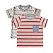 Orange and Orchid Cotton Striped Pocket Kids T-shirt Pack of 2 RS.299.00